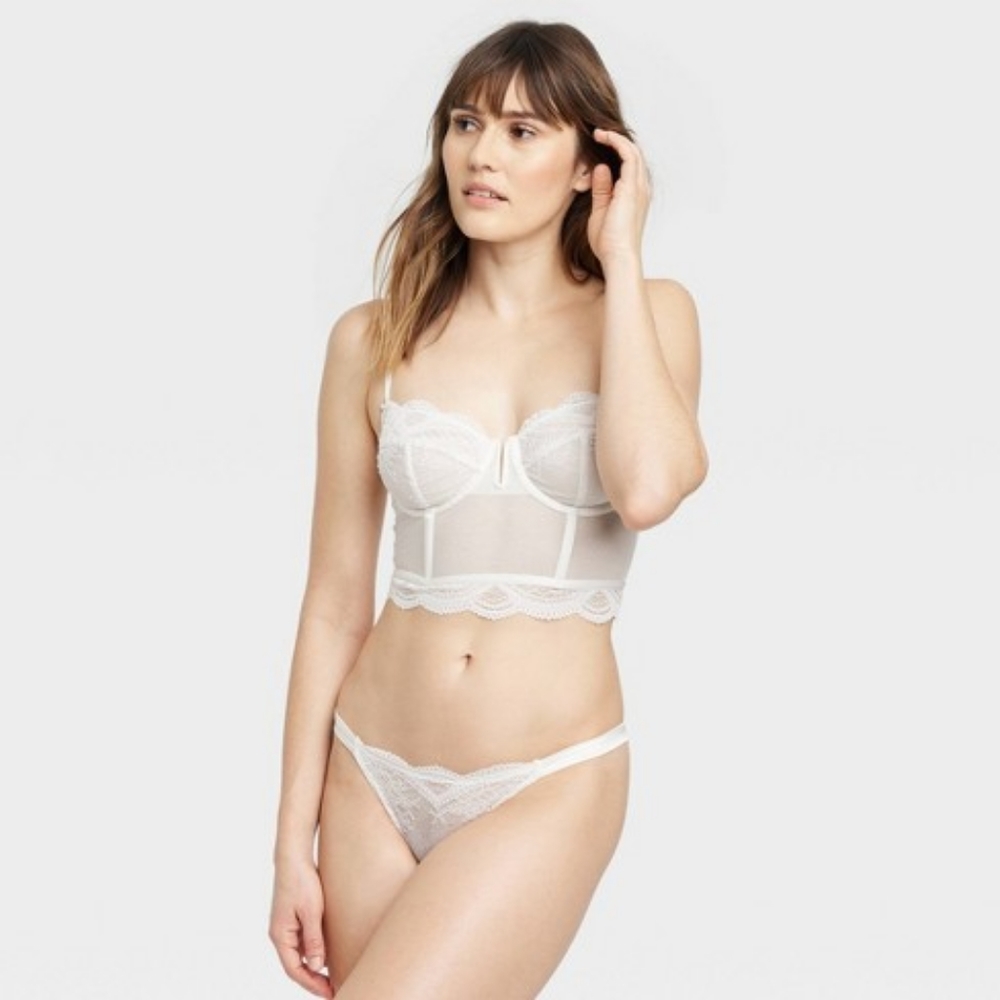 Women's 2pc. Lace Corset and Matching Panties - Auden